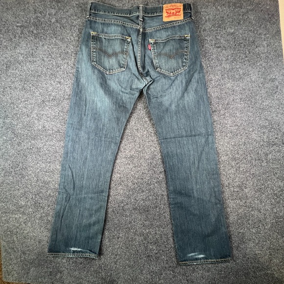 Levi's 501 Original Fit Jeans Mens 34x29.5 Blue Denim Straight Leg‎ Button Fly - Picture 3 of 16